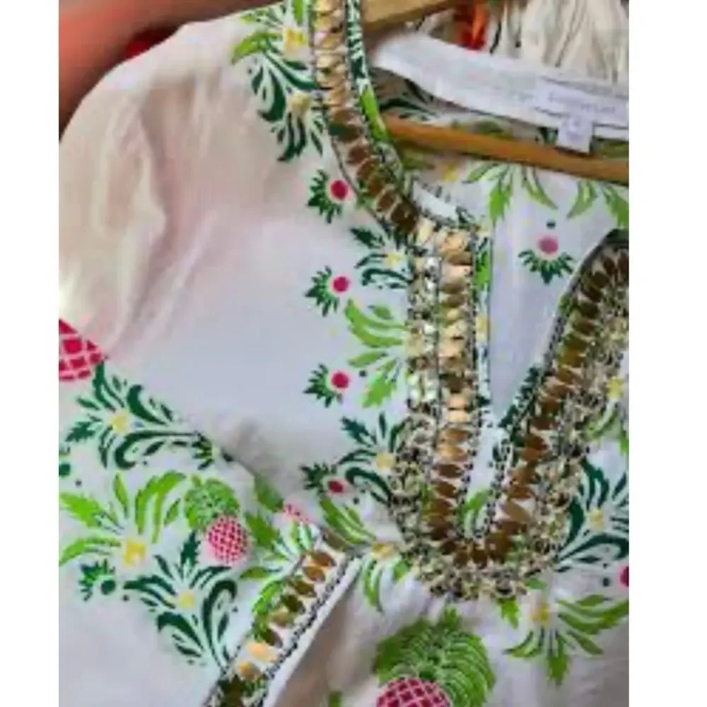 Charter Club Swim Cover Up Boho Tunic XXL Tropical Resortwear Cruise Beachy
